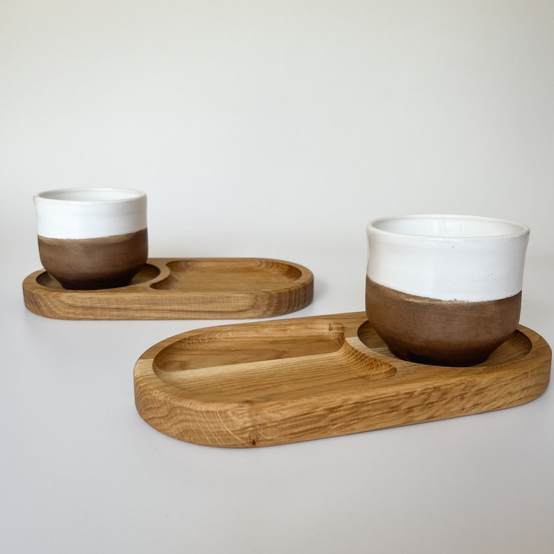 Cup and snacks serving board, treat tray, coffee and cake board, tea and biscuit board image 2