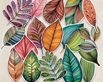 Botanical Leaves Junk Journal Fussy Cuts Nature Ephemera Plants Collage Fodders 71