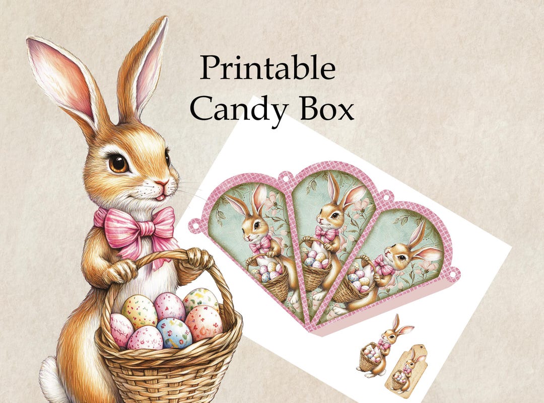 Printable Easter Bunny Candy Box | DIY Party Favor Treat Box Template ...