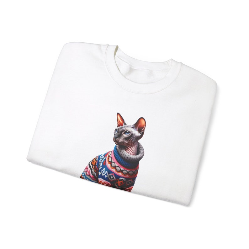 Hairless Cat Unisex Crewneck Sweatshirt, Hairless Cat Wearing A Sweater