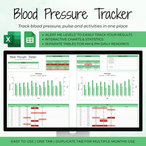血圧トラッカースプレッドシート | 脈拍チャート（Googleスプレッドシート＆Excel）