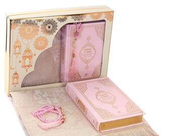 Quran Set with German Meal- Pink-Janamaz and Tasbeeh