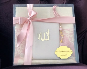 Personalized Prayer Rug,Yaseen Book,Tasbeeh Set,Ramadan Gift,Eid,Umrah,Hajj Wedding,Nikkah Favors