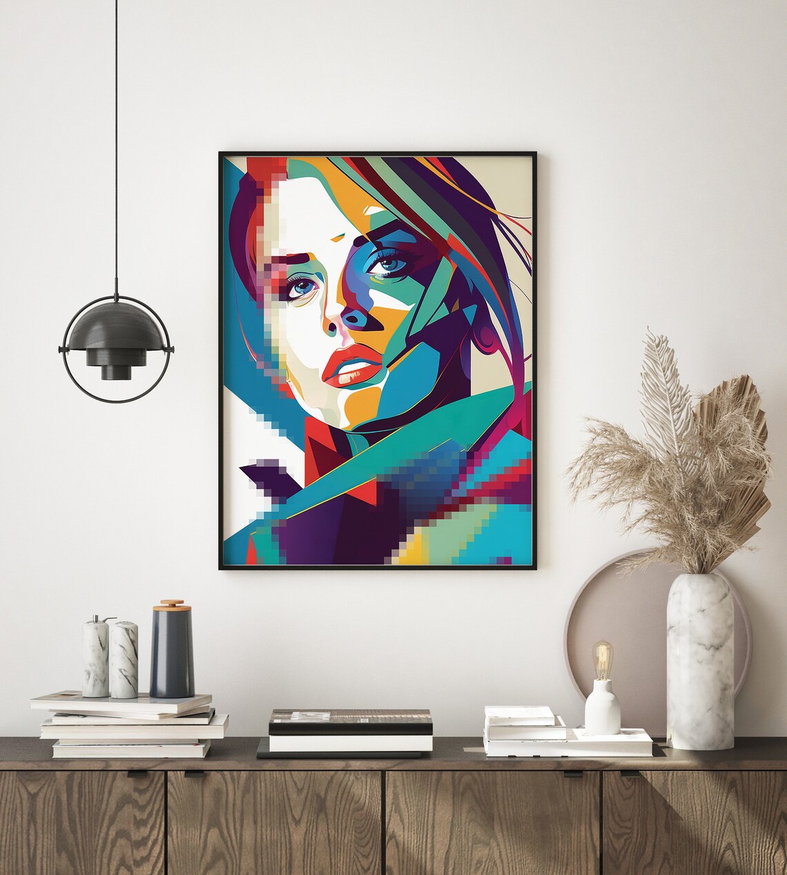 Women Poster Modern Art Print Geometrical Print Modern Etsy