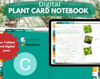 Plant card notebook for gardener notebook for gardening plant card garden technical sheets