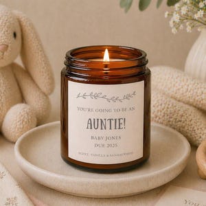 You're Going To Be An Auntie Gift, Baby Announcement Present, Soy Wax Candle
