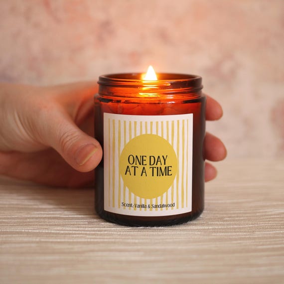 Sobriety Gift Candle: One Day At A Time - Soy Wax