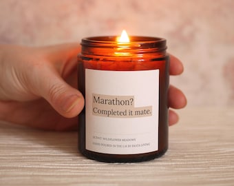 Congratulations Gift for Marathon Runner, Race Completion Present, Well Done Gift, Soy Wax Candle