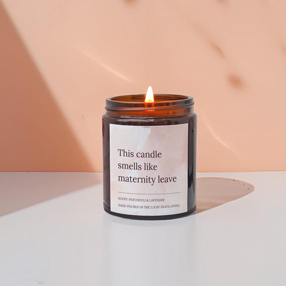 Maternity Leave Gift Candle | Funny New Mum Gift | Baby Shower Gift | Coworker Leaving Gift | Label Only Option