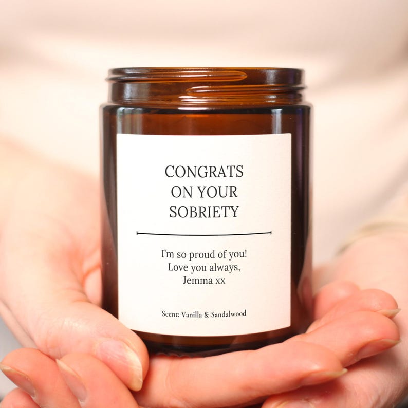 Sobriety Gift Candle: Soy Wax, Congrats on Your Sobriety image 2
