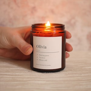 Personalised Name Candle Gift, Soy Wax Candle