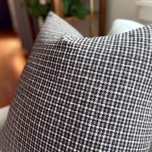 Wool Blend, Pillow cover, Checked, Tan, Brown, Black