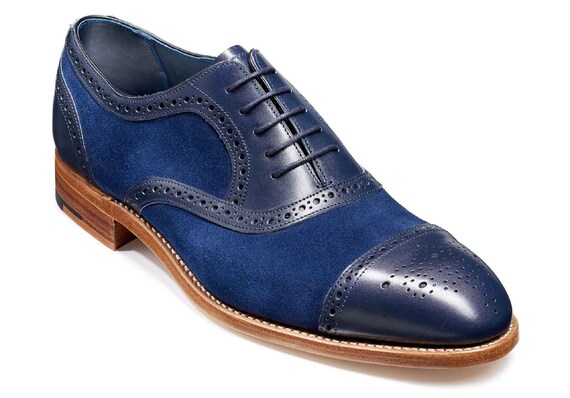 Blue colour leather shoes best sale