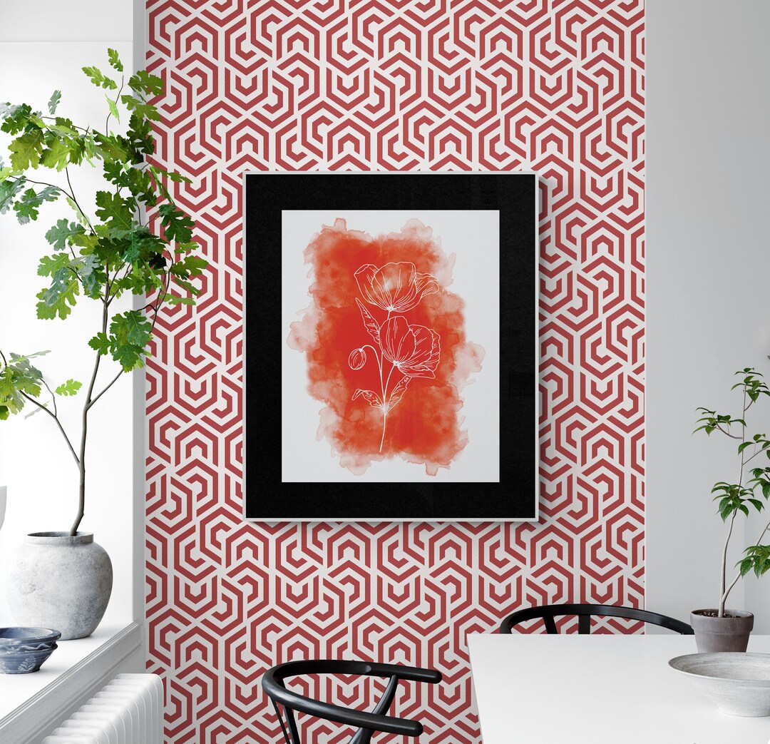 Printable Flower Wall Art Flower Art Print Flower Minimal Etsy