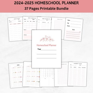 Homeschool Planner Printable 2024-2025 | Páginas do Homeschool Planner | Modelo de Plano de Aula