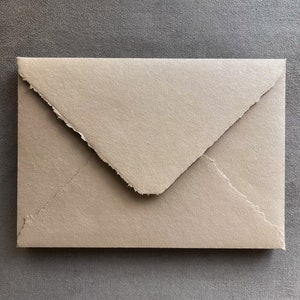Biscuit DIN C5 Handmade Envelopes · 16 x 22.5 cm (6.3&quot; x 8.86&quot;) · 10 pcs · Deckled Edge Cotton Paper · Warm Beige