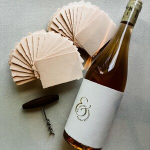 Rosé Handmade Place-/Business Cards · 5.5 x 8.5 cm (2.17" x 3.35") · 10 pcs · Deckled Edge Cotton Paper · Warm Blush Pink