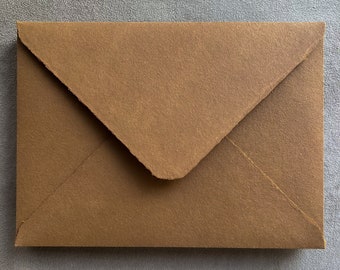 Cinnamon DIN C5 Handmade Envelopes · 16 x 22.5 cm (6.3" x 8.86") · 170 - 225 gsm · 20 pcs · Deckled Edge Cotton Paper · Terracotta