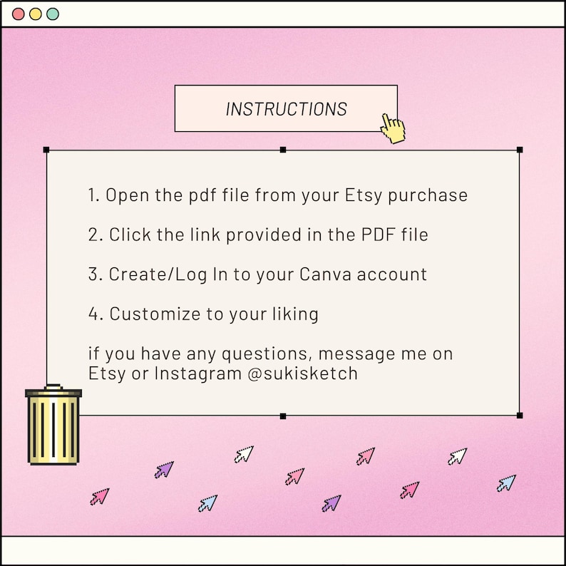 Rosa Retro Windows Stream Template: Bearbeitbares Canva Design (Digitaler Download) Bild 2