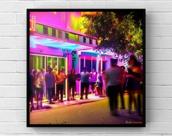 Miami nightlife Home decor wall art, art prints, art prints download, wall art, wall art prints, wall art living room, wall art framed,