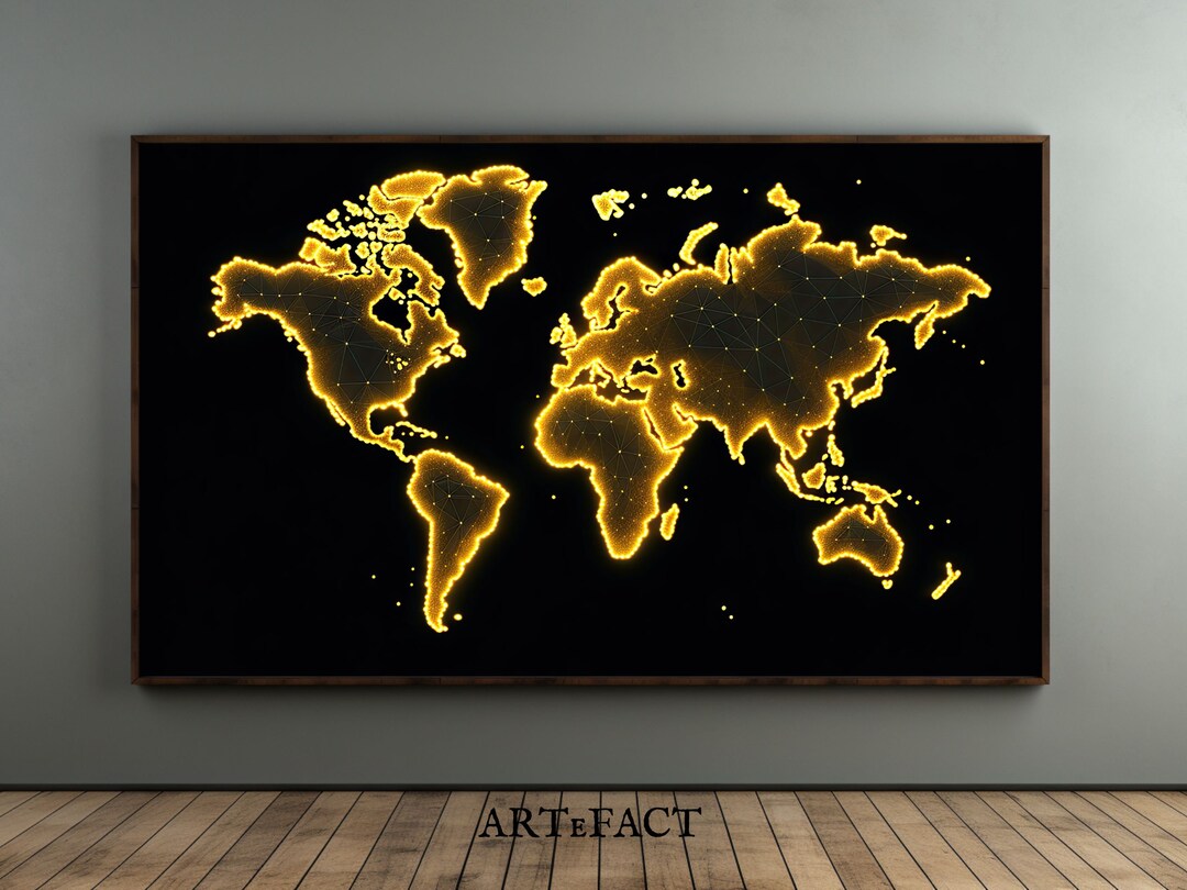 Lighted World Map Black and Gold - Il 1080xN.5229139148 Px5v
