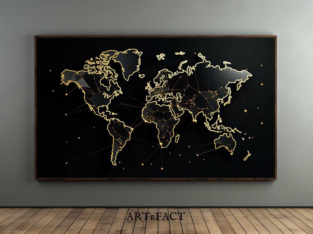 Lighted World Map Black and Gold - Il 1080xN.5229123318 G9zo