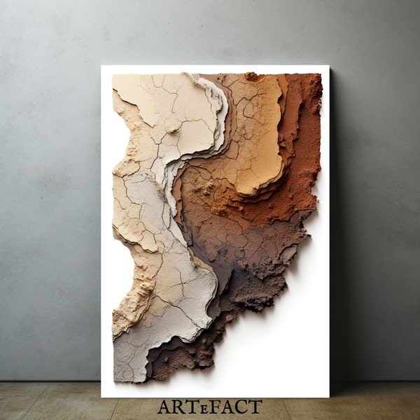 Abstract Realism Painting  Piece Of Land 3D Wall Art Earth Lover Original Contemporary Painting On Canvas