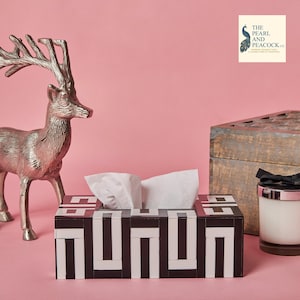 Luxury Black & Cream Tissue Box Holder