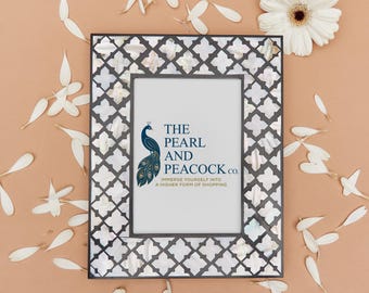 Mother of Pearl Photo Frame in Black & White
