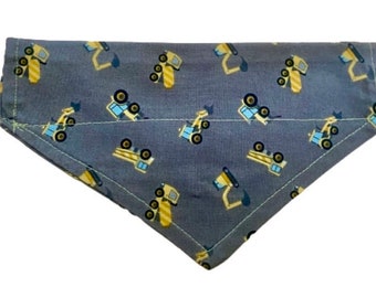 Tractor print over the collar dog bandanas