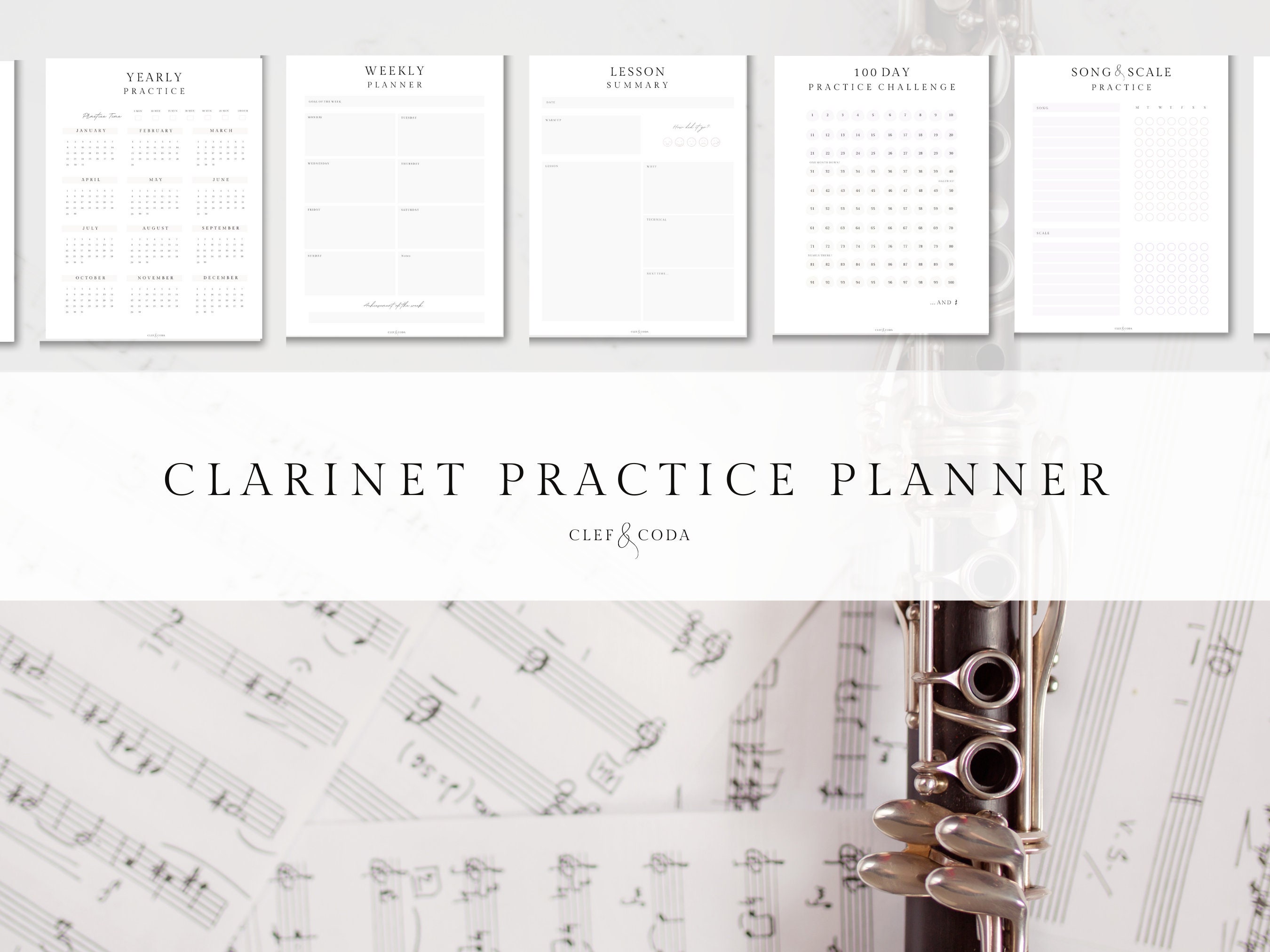 Printable Clarinet Practice Planner - Etsy