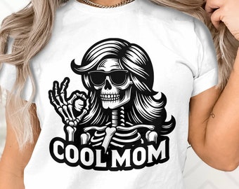 Camiseta de esqueleto para mamá, camiseta de esqueleto para mamá, Club de mamás geniales, regalo alternativo para el Día de la Madre, camiseta atrevida para mamás