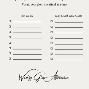 Self-Care Goals Tracker - Soft Life Glow Planner | Digital Download | Wellness Routine Printable