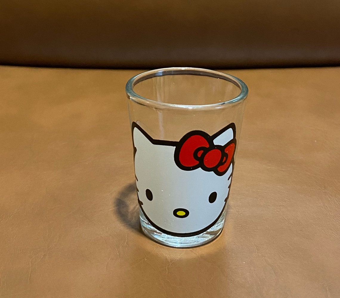 Hello Kitty Shot Glass With Red Bow Etsy