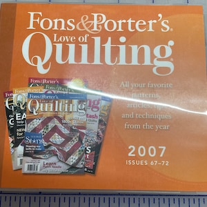 Fons and Porter LOve Of Quilting 2007 Issues on CD