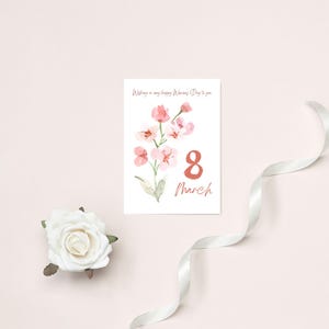 International Women's Day Greeting Card | Printable Women's day card | For Moms, Grandma | Editable Canva 8 March Card | Instant Download