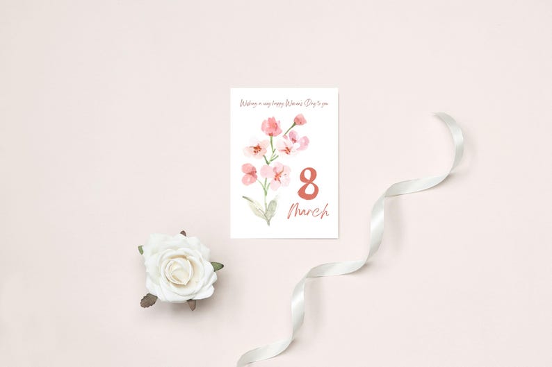 International Women's Day Greeting Card | Printable Women's day card | For Moms, Grandma | Editable Canva 8 March Card | Instant Download