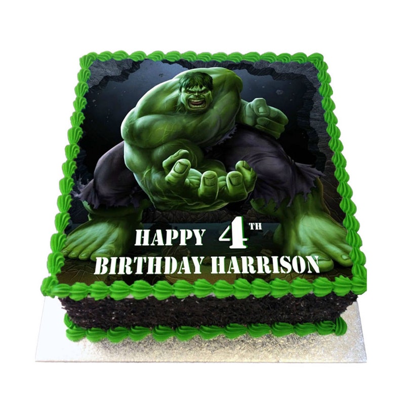 Editable Cake Photo Canva Editable Cake Topper Hulk Cake Etsy