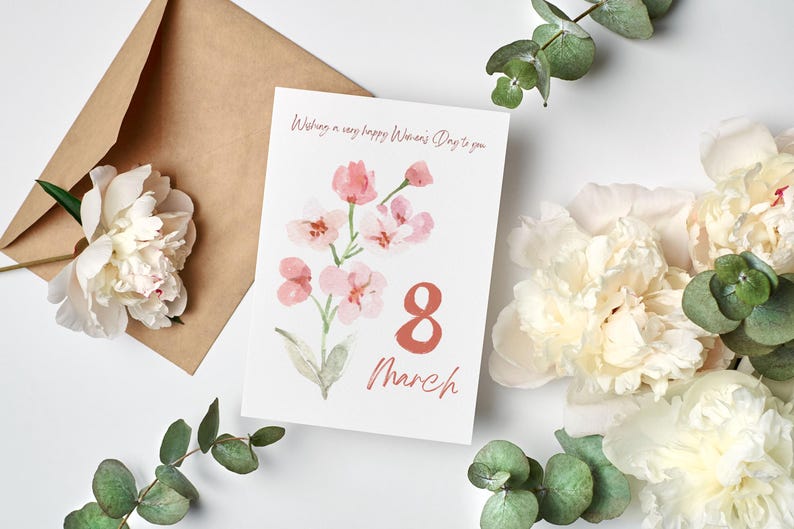 International Women's Day Greeting Card | Printable Women's day card | For Moms, Grandma | Editable Canva 8 March Card | Instant Download