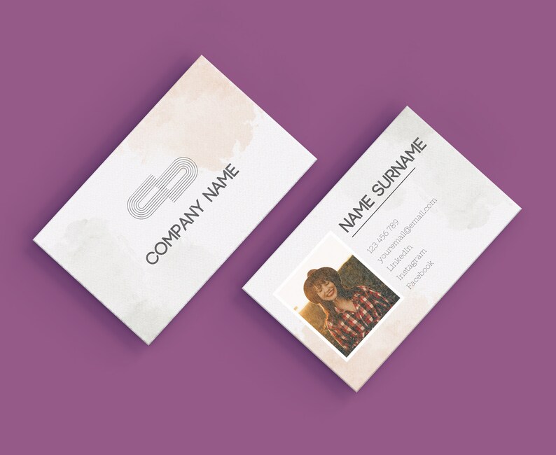 Editable Business Card, Business Card, Printable Business Card, Double ...