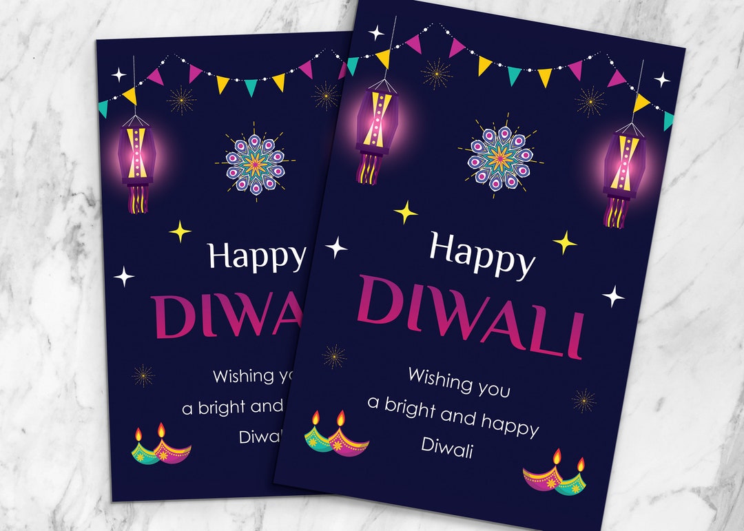 Diwali, Diwali Greeting Card, Printable Diwali Card, Diwali Card ...