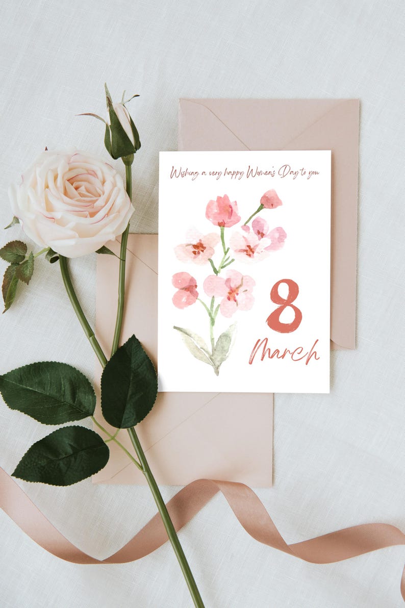 International Women's Day Greeting Card | Printable Women's day card | For Moms, Grandma | Editable Canva 8 March Card | Instant Download