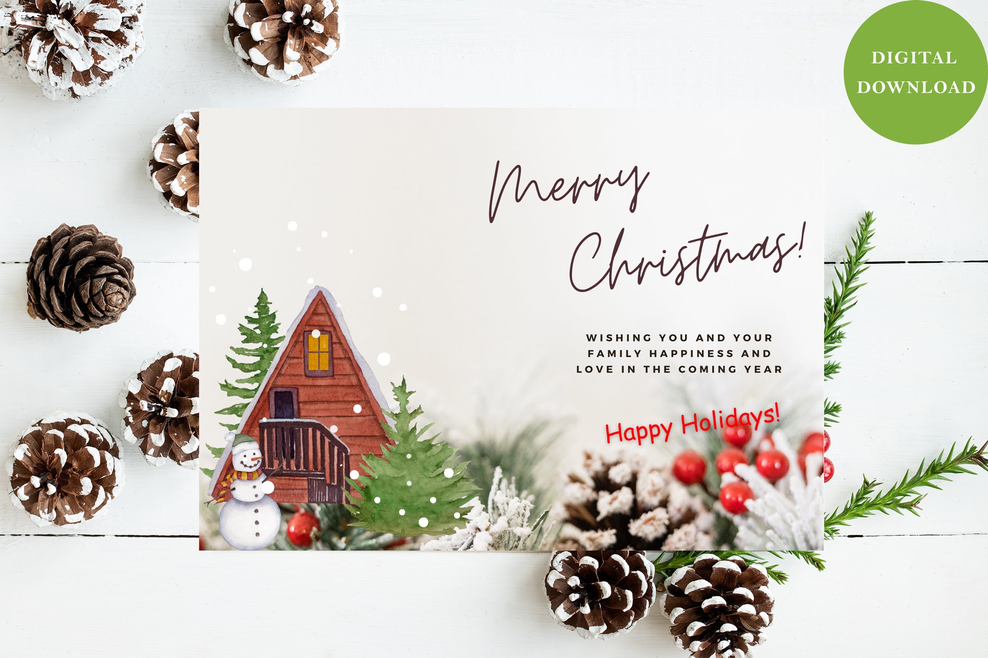 Editable Christmas Card, Printable Christmas Card, Canva Christmas Card ...