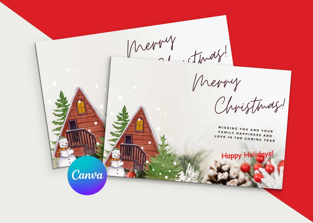 Editable Christmas Card, Printable Christmas Card, Canva Christmas Card ...