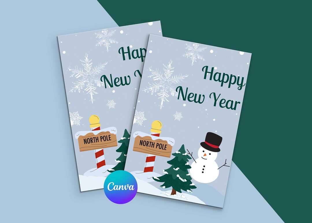 Editable Christmas Card Canva Canva Christmas Card Etsy