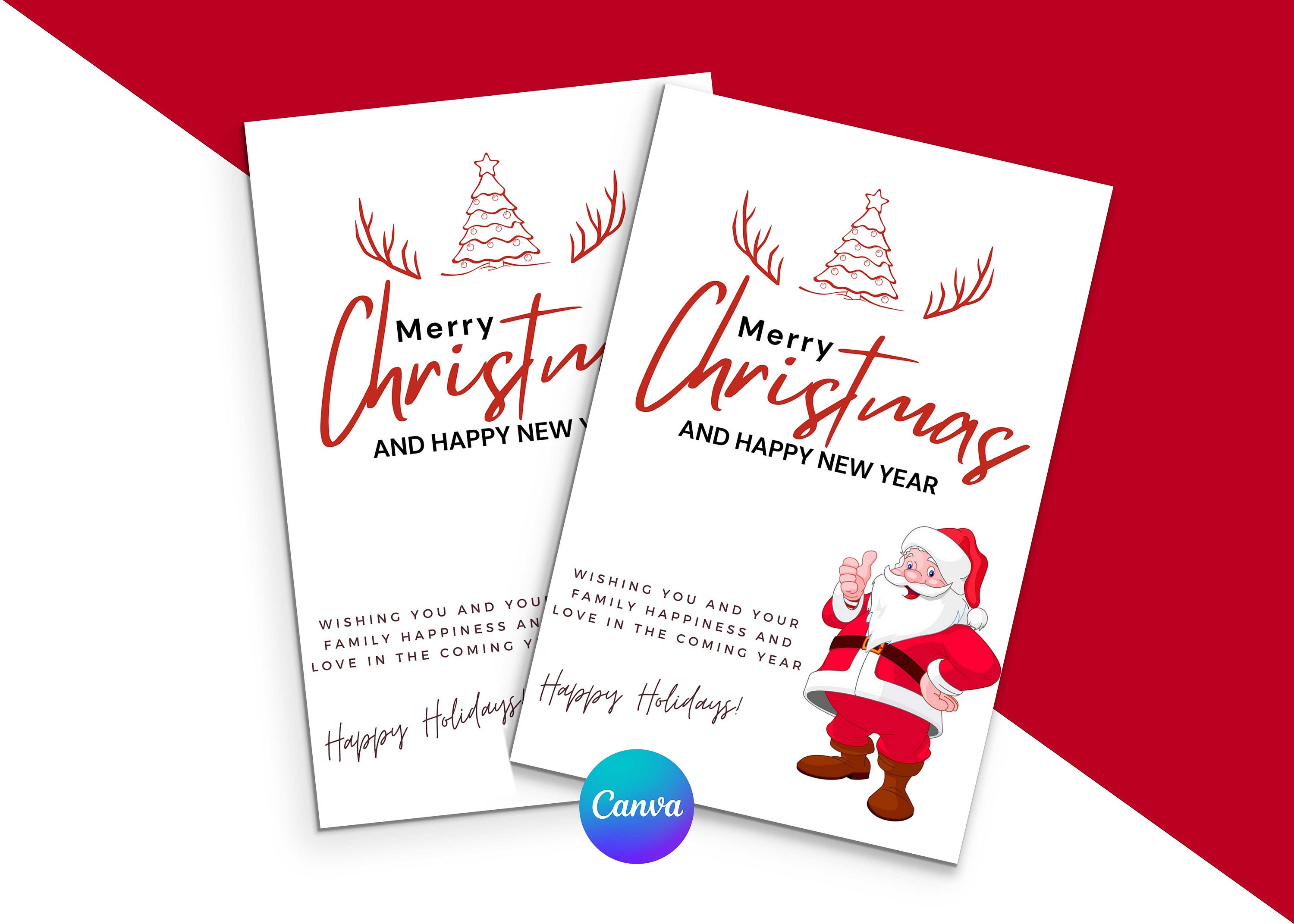 Editable Christmas Card Printable Christmas Card Canva - Etsy