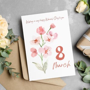 International Women's Day Greeting Card | Printable Women's day card | For Moms, Grandma | Editable Canva 8 March Card | Instant Download