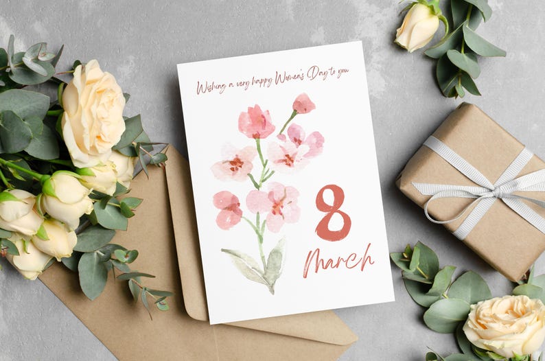 International Women's Day Greeting Card | Printable Women's day card | For Moms, Grandma | Editable Canva 8 March Card | Instant Download