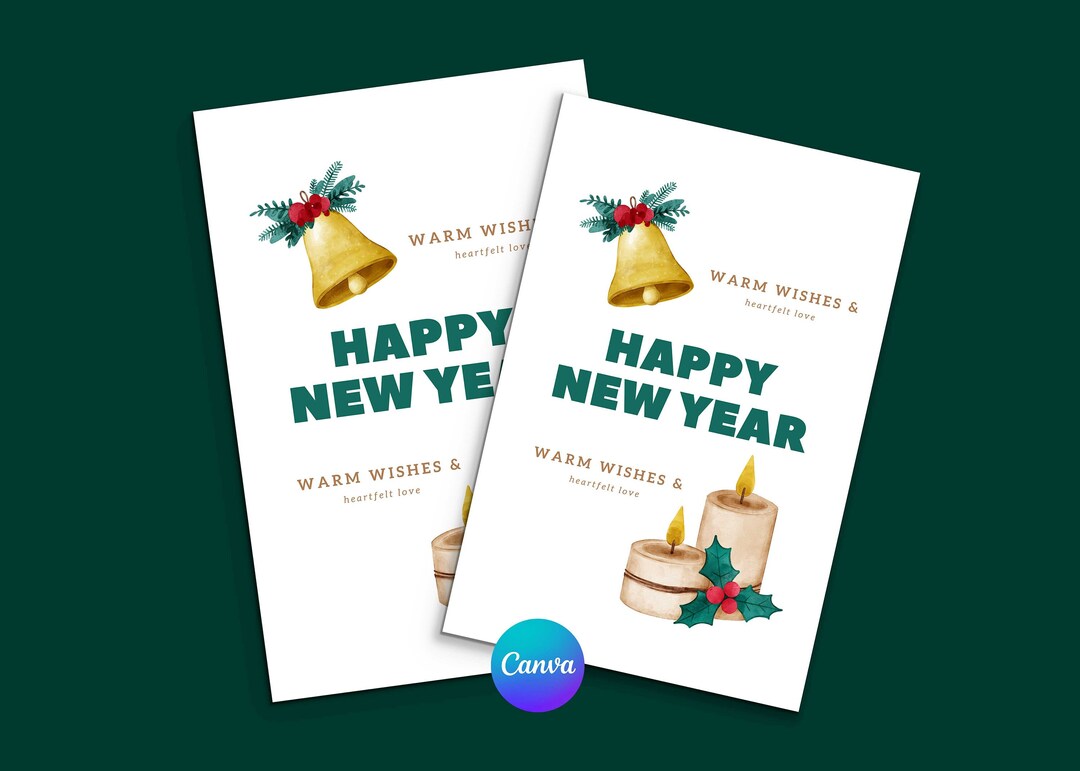 Editable Christmas Card, Printable Christmas Card, Canva Christmas Card