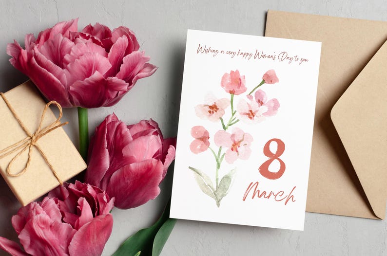 International Women's Day Greeting Card | Printable Women's day card | For Moms, Grandma | Editable Canva 8 March Card | Instant Download